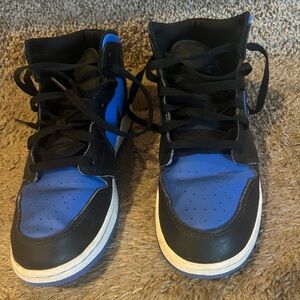 Nike Black and Blue High-Top Sneakers